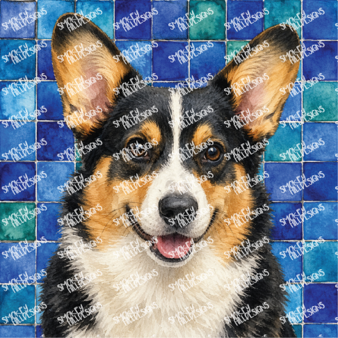 PatternPly® Transparent Dog Breed Series Volume 7 Dog Portraits in Watercolor Color Variations 17
