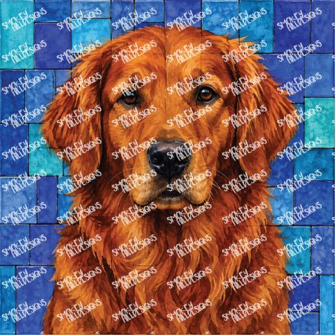 PatternPly® Full Coverage Dog Breed Series Volume 7 Dog Portraits in Watercolor Color Variations 6