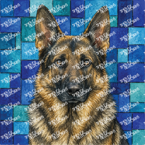 PatternPly® Full Coverage Dog Breed Series Volume 7 Dog Portraits in Watercolor Color Variations 8