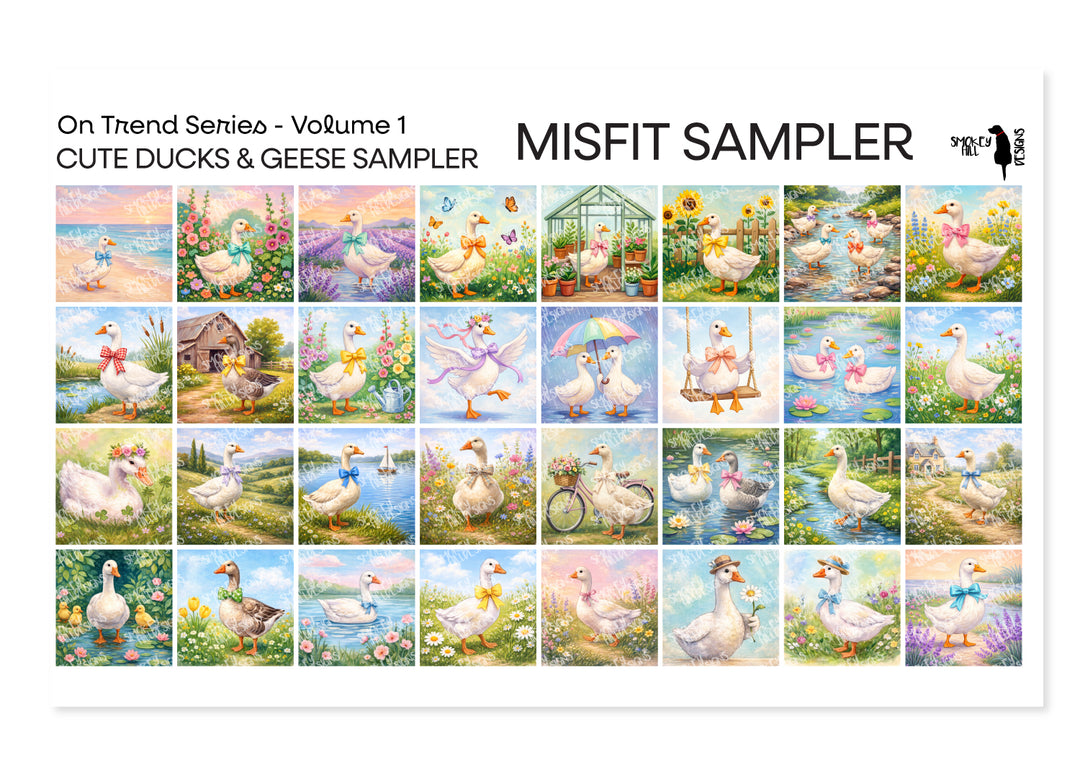 Misfit PatternPly® Transparent Cute Ducks and Geese Sampler