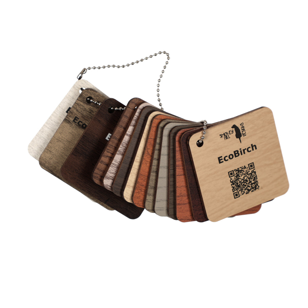 Eco Woods Sample Chain with 14 wood chips on a ball chain