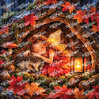 PatternPly® Full Coverage Enchanted Series Volume 4 Fall and Christmas Fairies 11 art scene artwork
