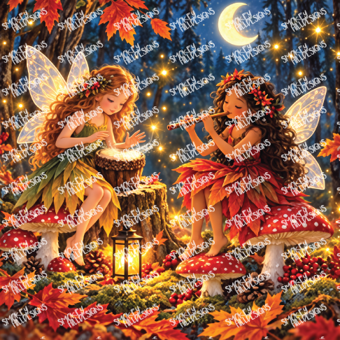 PatternPly® Full Coverage Enchanted Series Volume 4 Fall and Christmas Fairies 15 art scene artwork