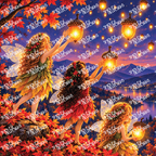 PatternPly® Full Coverage Enchanted Series Volume 4 Fall and Christmas Fairies 16 art scene artwork
