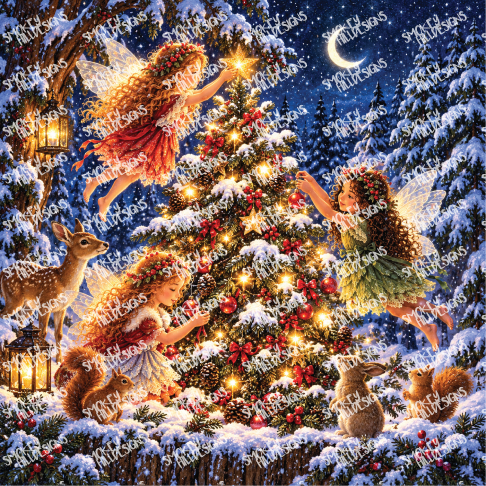 PatternPly® Transparent Enchanted Series Volume 4 Fall and Christmas Fairies 20 art scene artwork