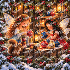 PatternPly® Full Coverage Enchanted Series Volume 4 Fall and Christmas Fairies 26 art scene artwork