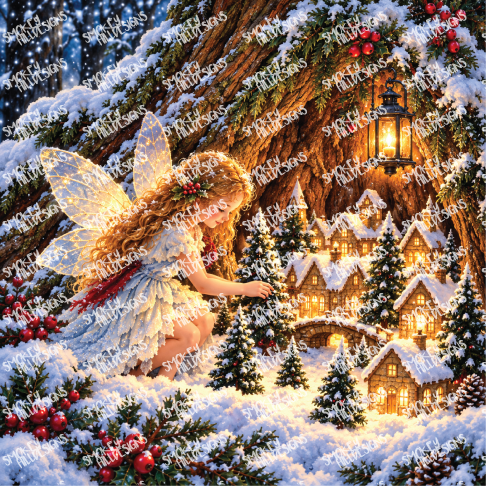 PatternPly® Full Coverage Enchanted Series Volume 4 Fall and Christmas Fairies 29 art scene artwork