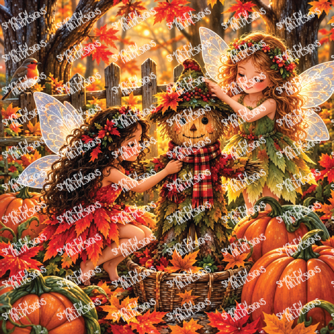 PatternPly® Transparent Enchanted Series Volume 4 Fall and Christmas Fairies 9 art scene artwork