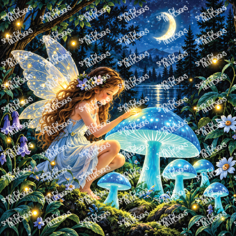 PatternPly® Full Coverage Enchanted Series Volume 5 Fairies by Moonlight 11 art scene artwork