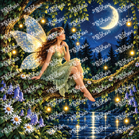 PatternPly® Full Coverage Enchanted Series Volume 5 Fairies by Moonlight 16 art scene artwork