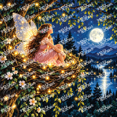 PatternPly® Full Coverage Enchanted Series Volume 5 Fairies by Moonlight 28 art scene artwork