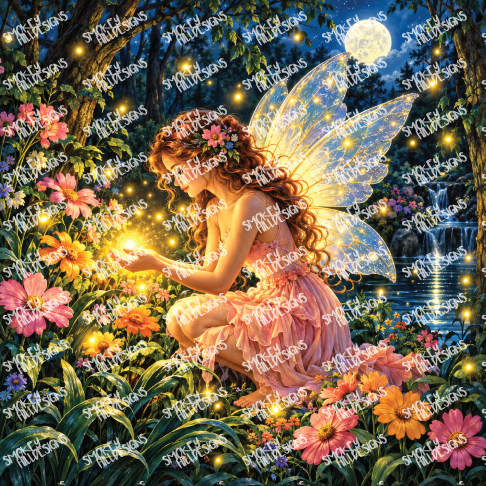 PatternPly® Full Coverage Enchanted Series Volume 5 Fairies by Moonlight 2 art scene artwork