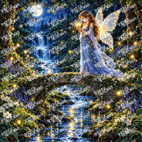 PatternPly® Full Coverage Enchanted Series Volume 5 Fairies by Moonlight 32 art scene artwork