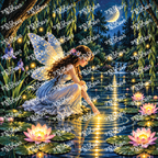 PatternPly® Full Coverage Enchanted Series Volume 5 Fairies by Moonlight 5 art scene artwork