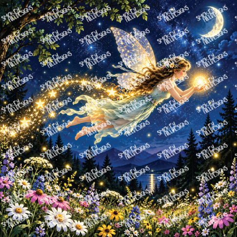 PatternPly® Transparent Enchanted Series Volume 5 Fairies by Moonlight 6 art scene artwork