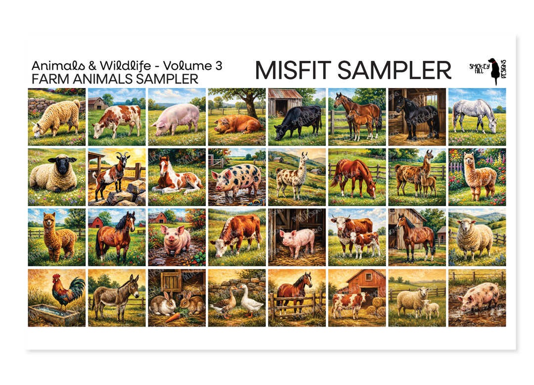 Misfit PatternPly® Transparent Farm Animals Sampler