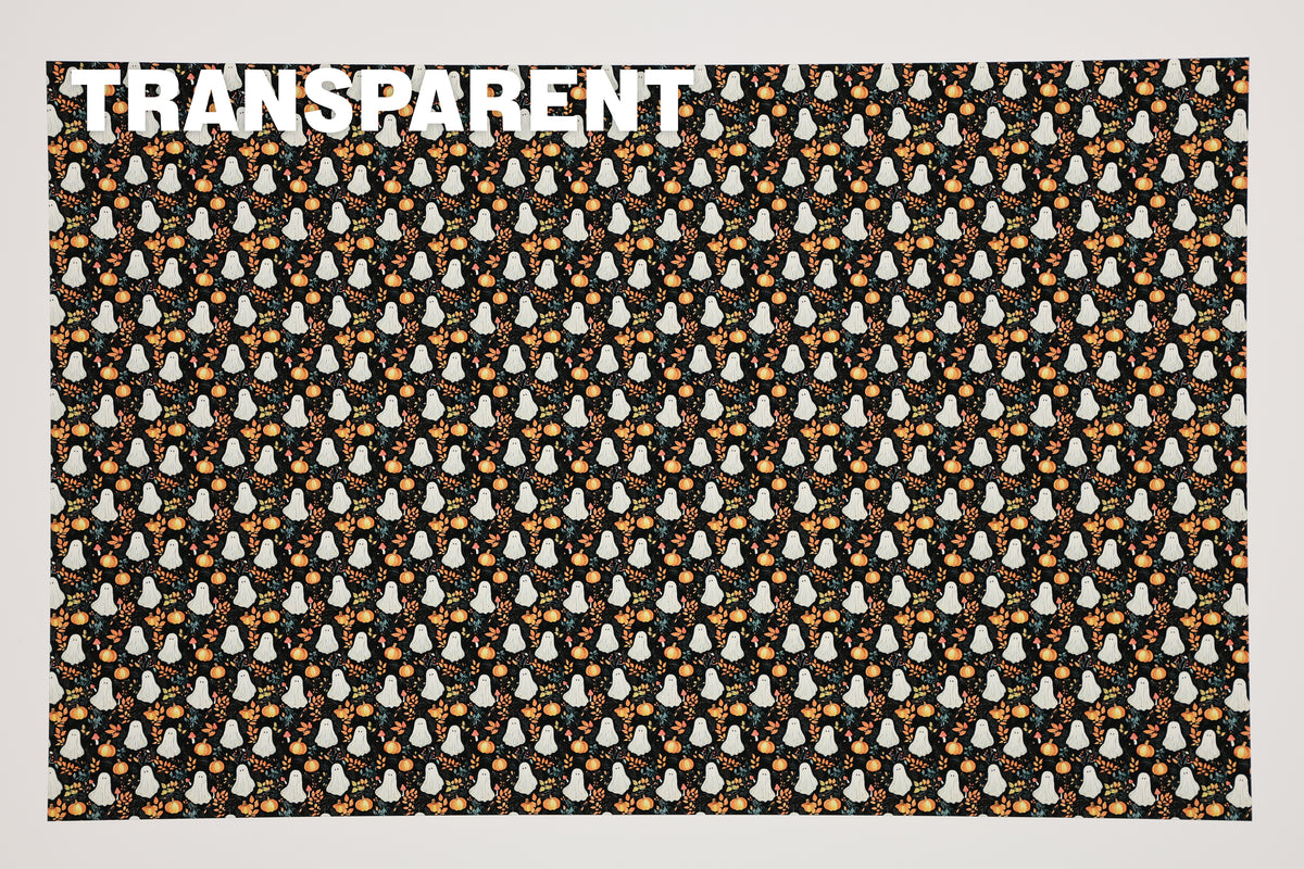 PatternPly® Transparent Ghosts and Mushrooms Micro sheet showing the pattern