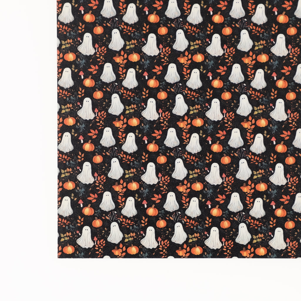 PatternPly® Full Coverage Ghosts and Mushrooms Micro sheet showing the pattern