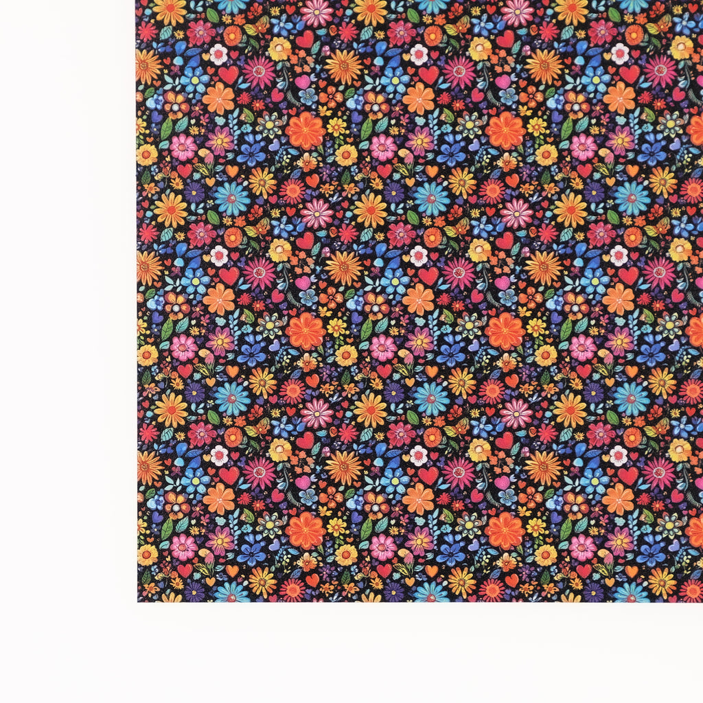 PatternPly® Full Coverage Hearts and Flowers Micro sheet showing the pattern