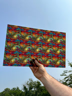 PatternPly® Transparent Medieval Dragons Stained Glass sheet showing the pattern
