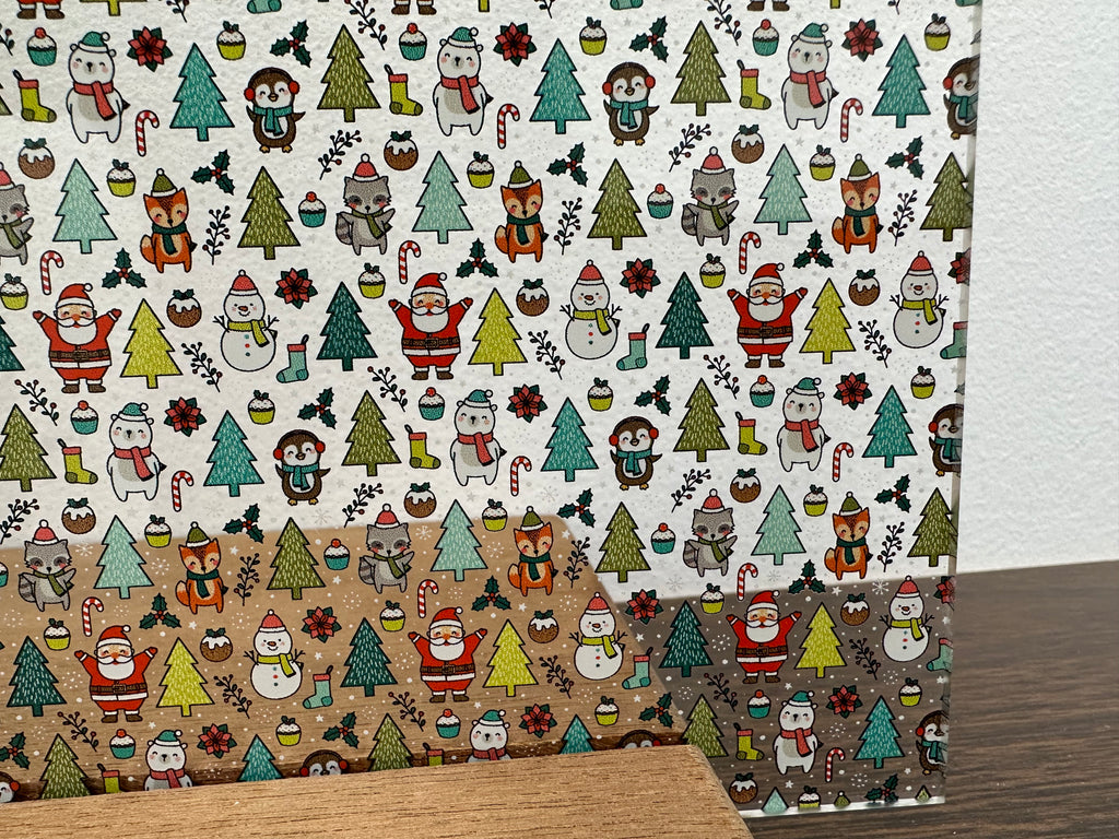 PatternPly® Scattered Micro Christmas Animals and Santas sheet showing the pattern