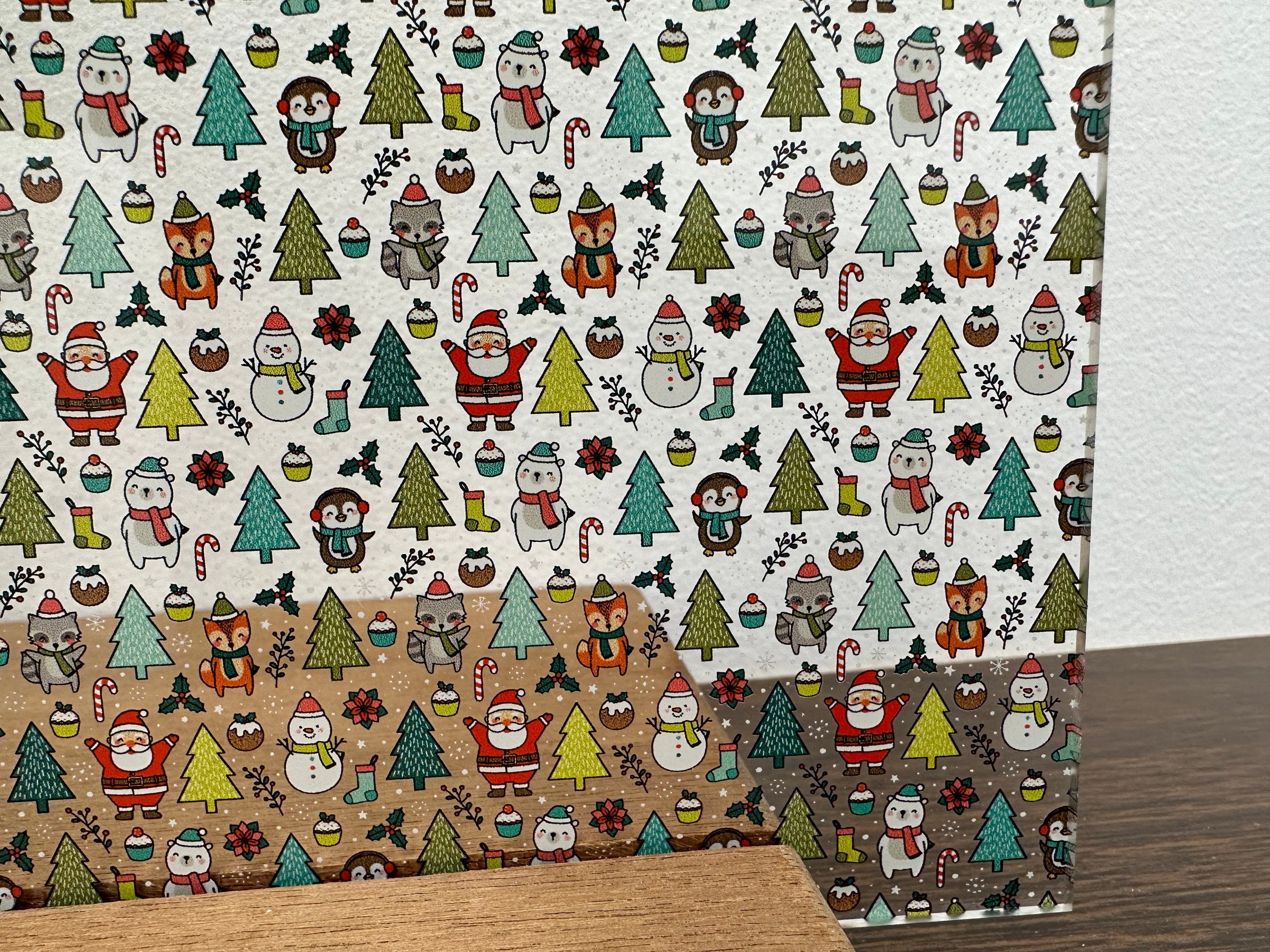 PatternPly® Scattered Micro Christmas Animals and Santas sheet showing the pattern