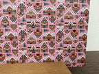 PatternPly® Full Coverage Pink Mini Gingerbread Houses sheet showing the pattern