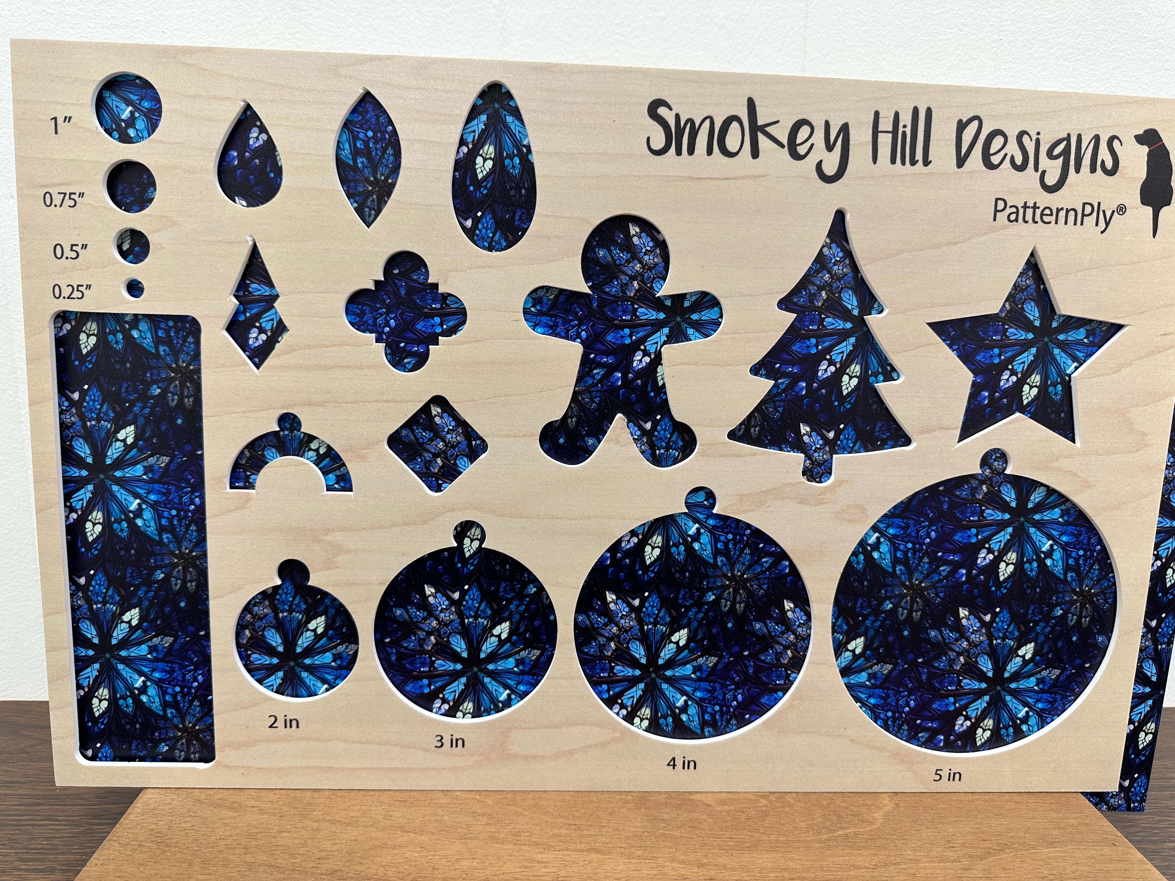 PatternPly® Full Coverage Blue Stained Glass Snowflakes product photo 2