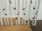 PatternPly® Scattered Snowy Trees and Birds sheet showing the pattern