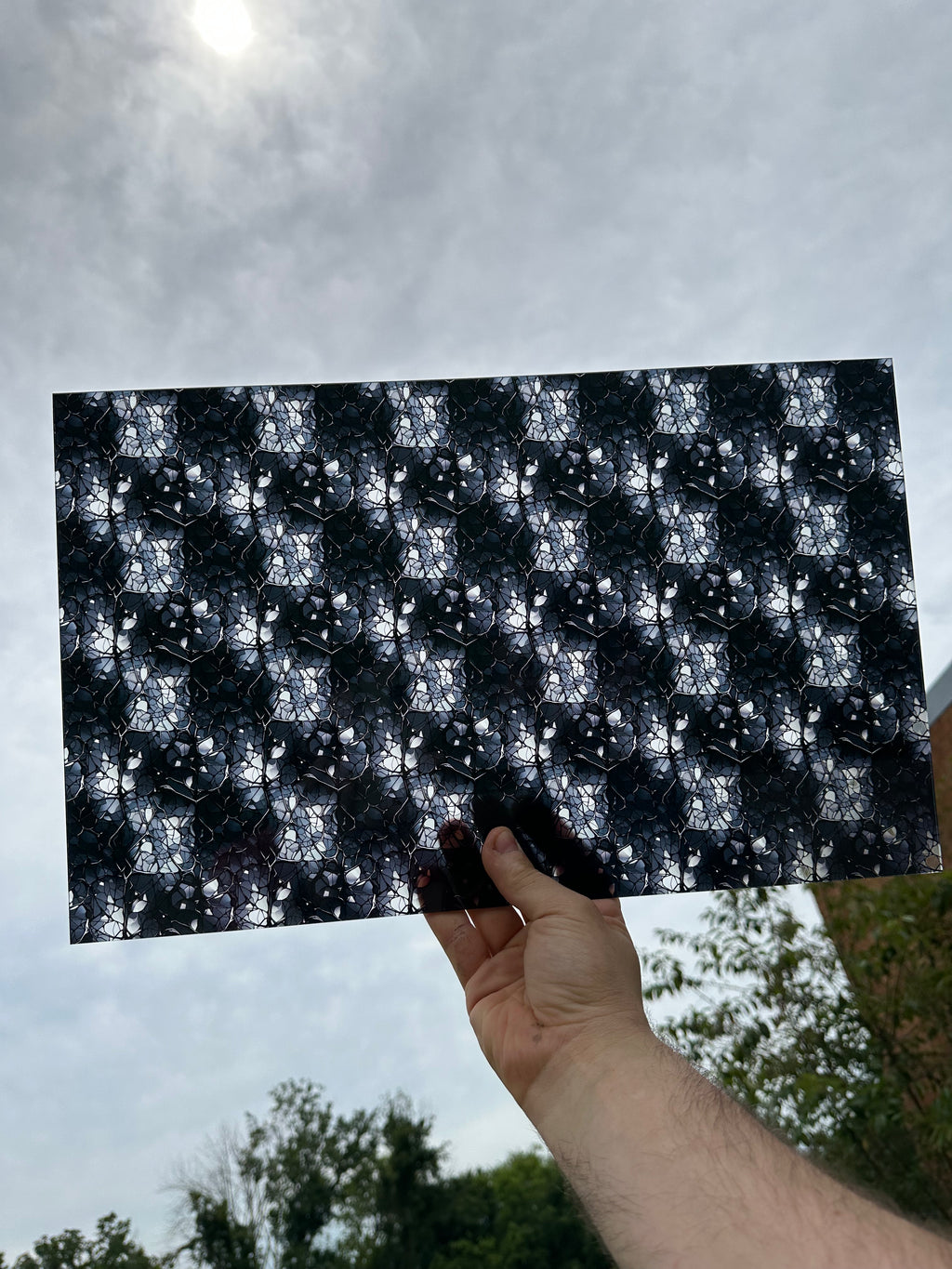 PatternPly® Transparent Grayscale Stained Glass sheet showing the pattern