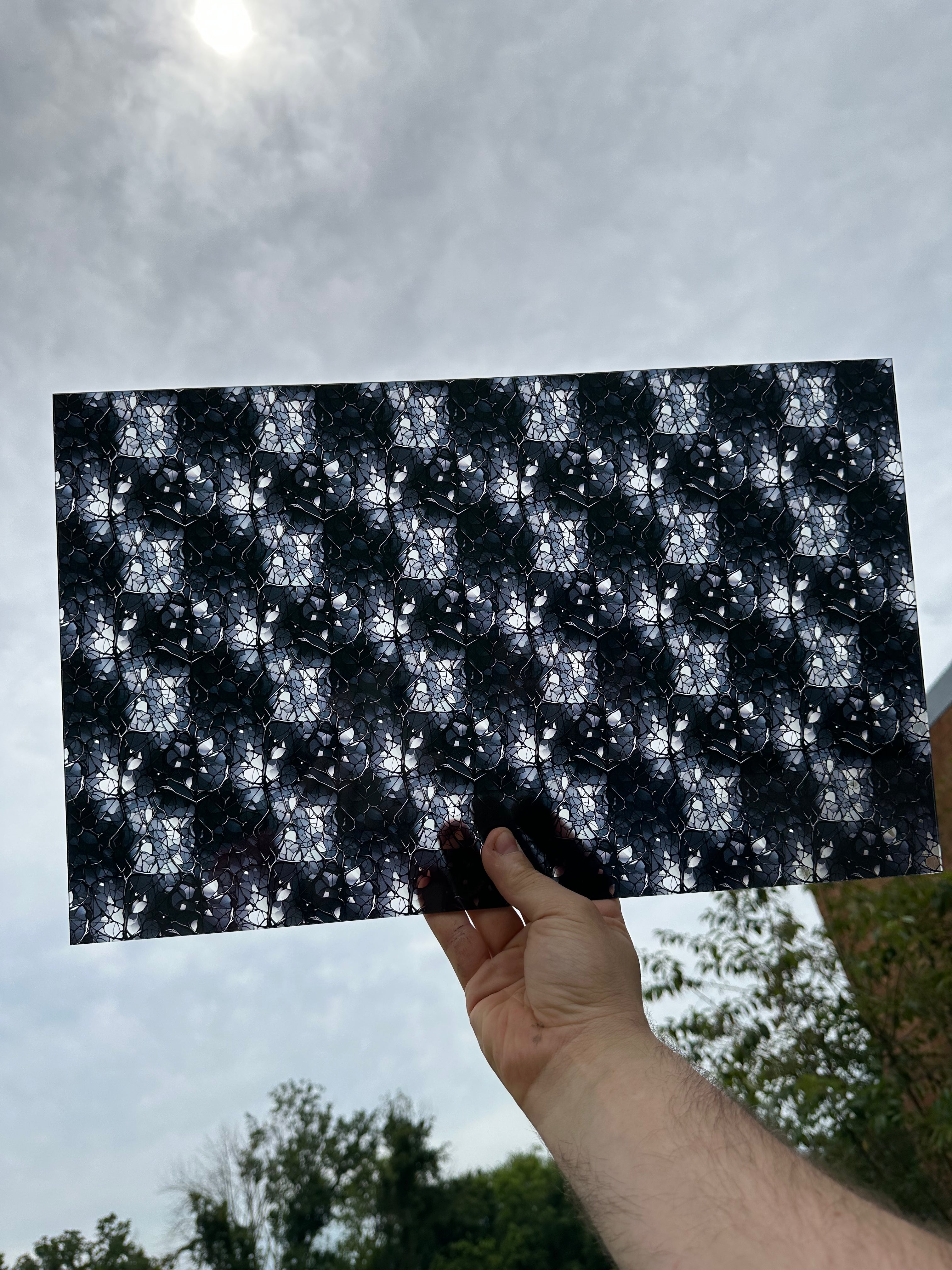 PatternPly® Transparent Grayscale Stained Glass sheet showing the pattern