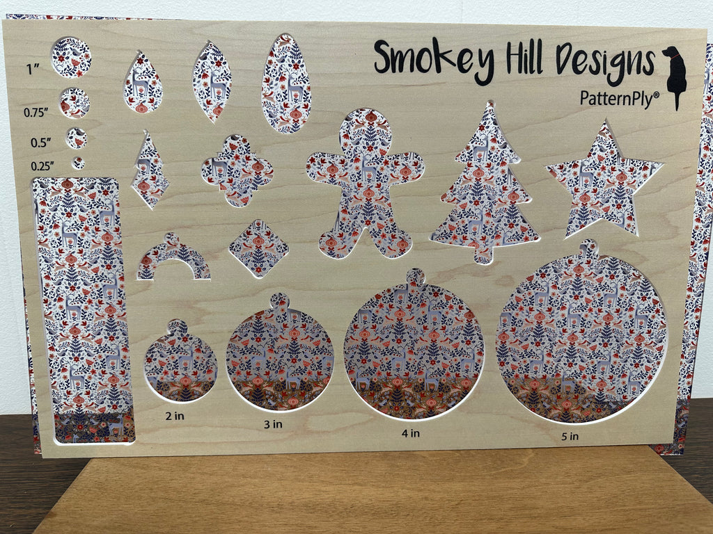 PatternPly® Scattered Blue, Pink, and Red Christmas Forest product photo 2