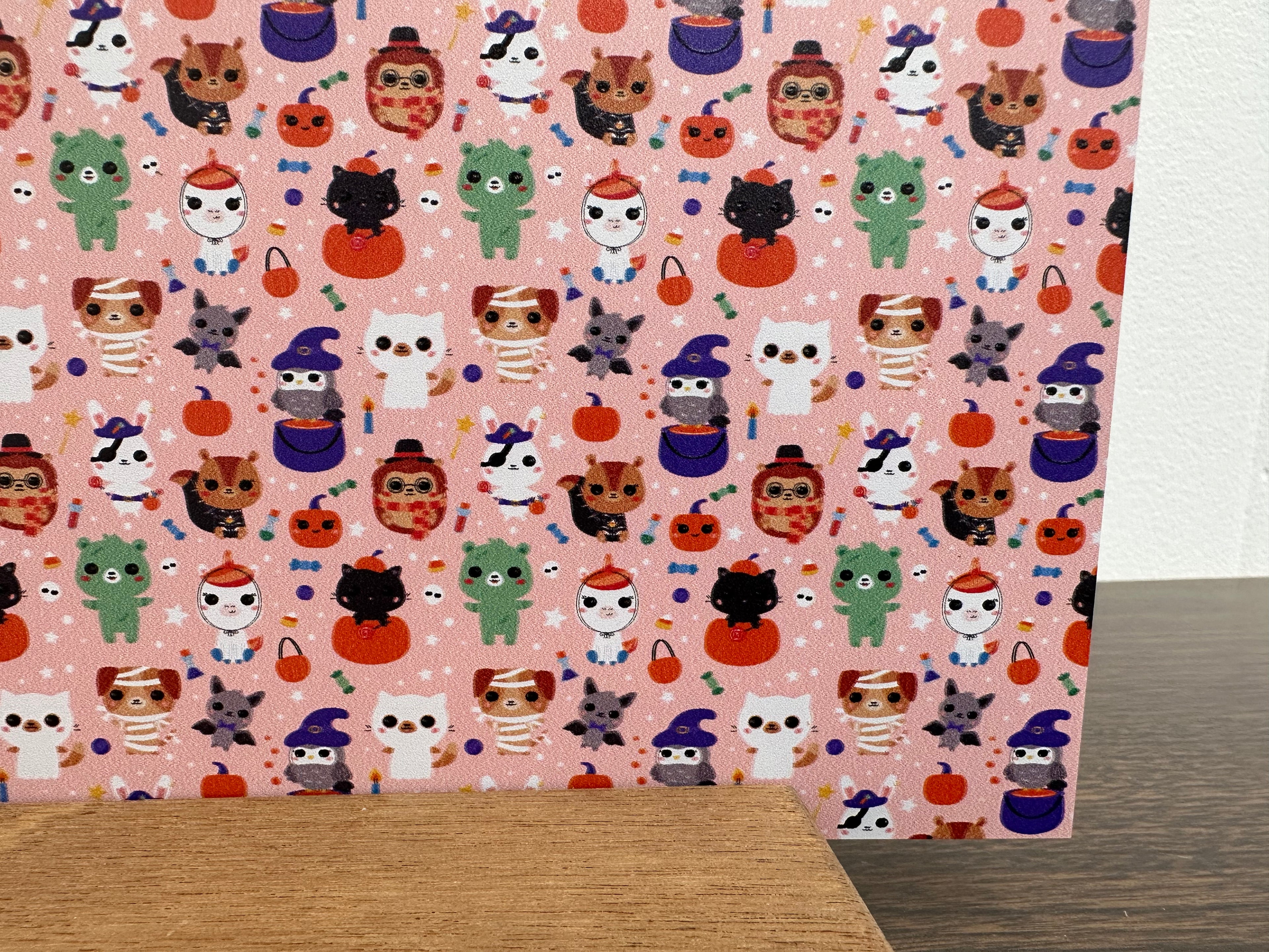 PatternPly® Full Coverage Halloween Animals sheet showing the pattern