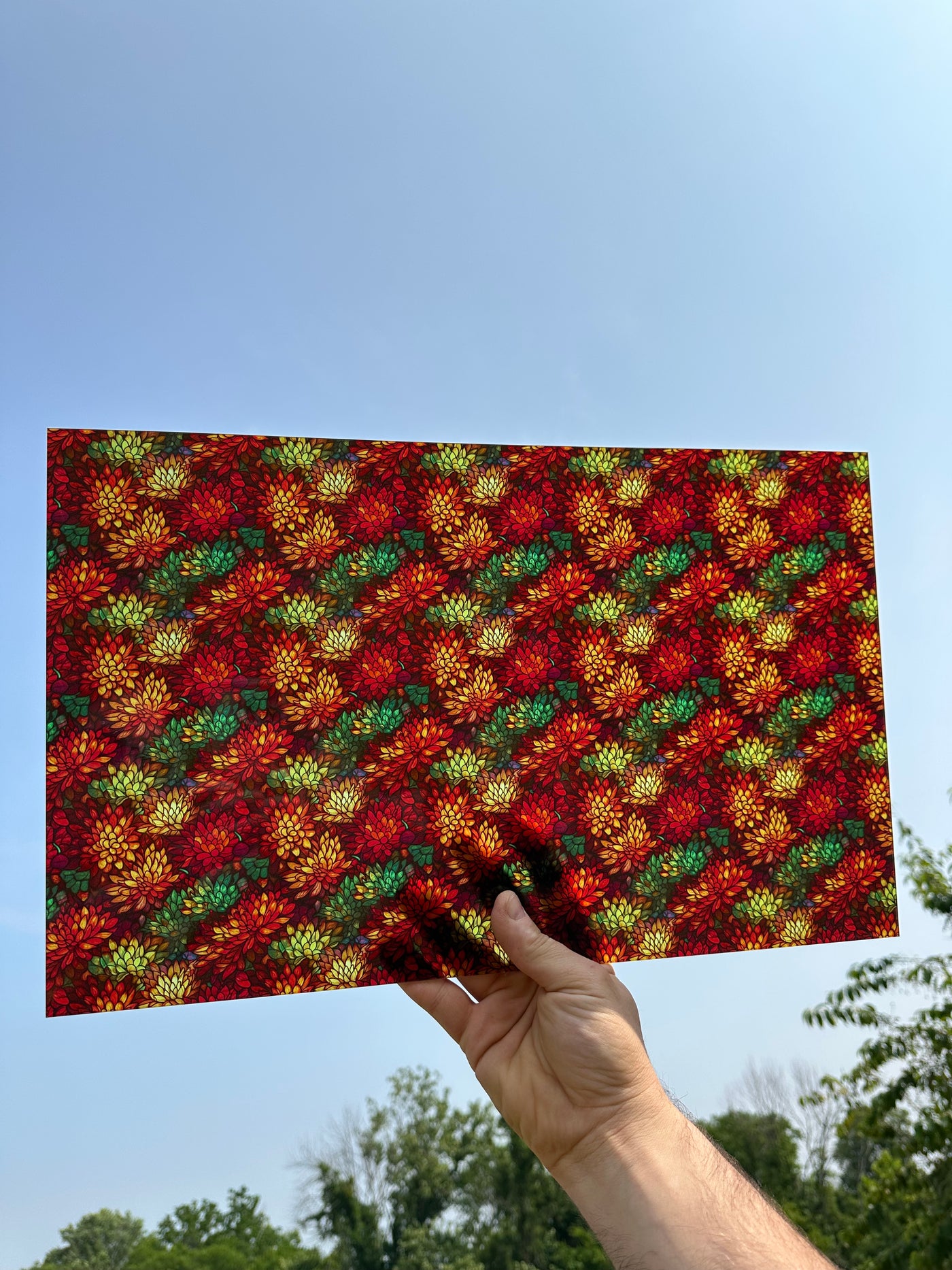 PatternPly® Acrylic Transparent Fall Mums Stained Glass