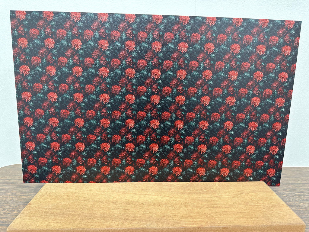 PatternPly® Full Coverage Red and Green Christmas Mums product photo 3