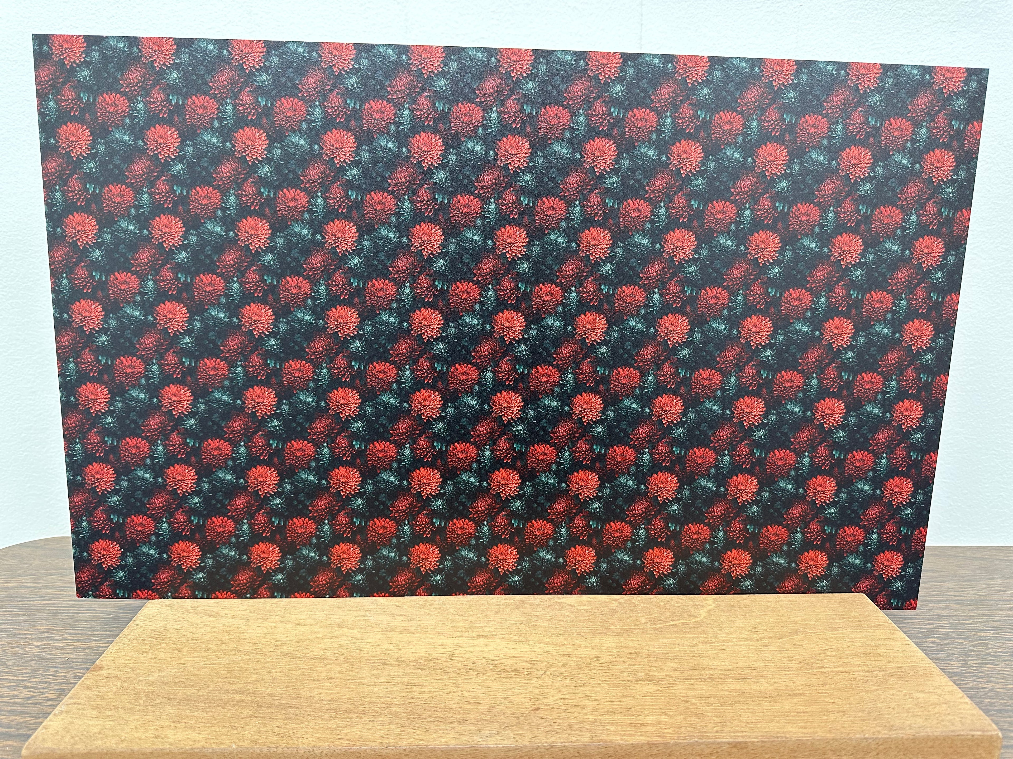 PatternPly® Full Coverage Red and Green Christmas Mums product photo 3