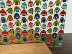 PatternPly® Scattered Assorted Ugly Sweaters sheet showing the pattern
