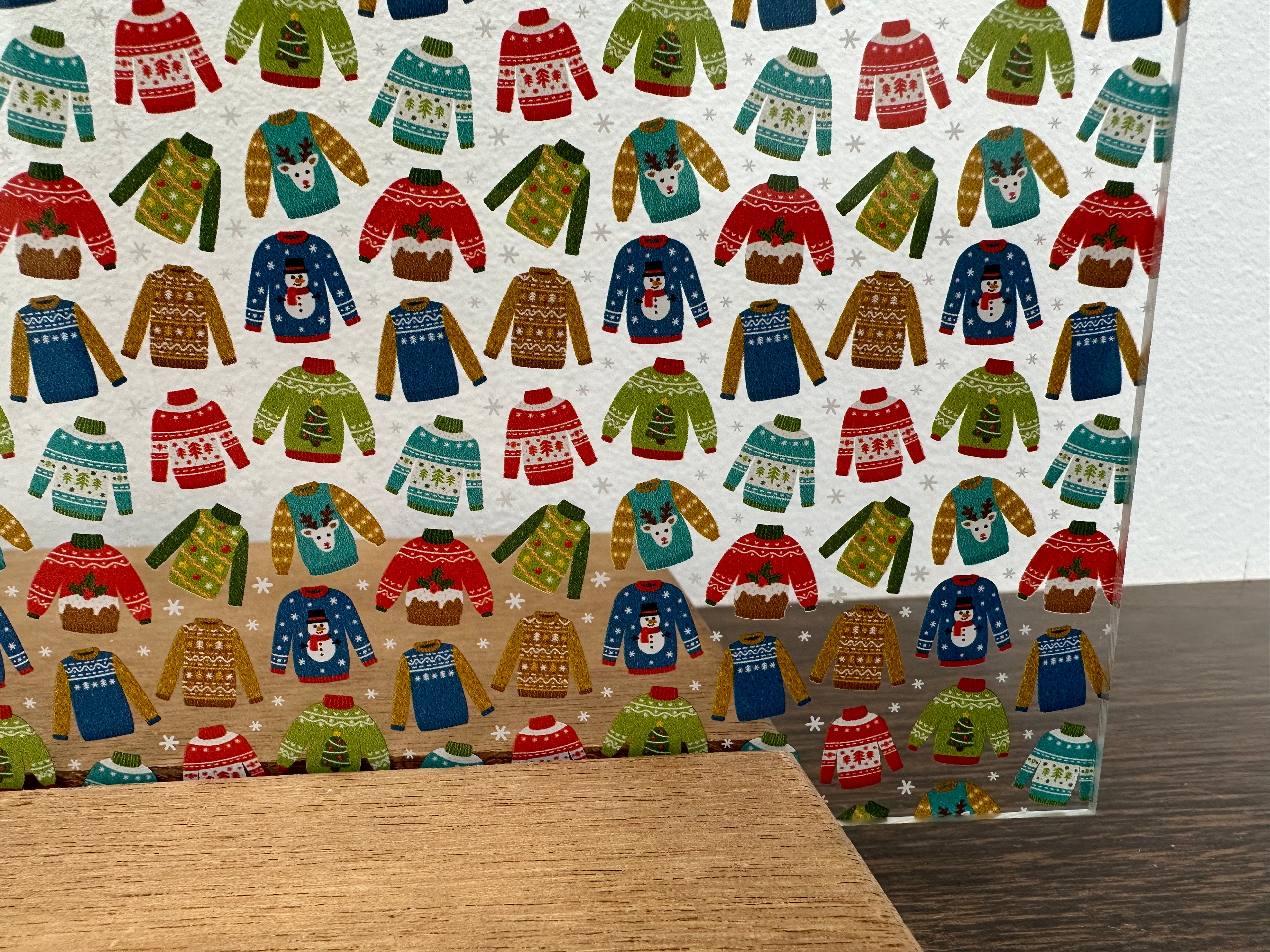 PatternPly® Scattered Assorted Ugly Sweaters sheet showing the pattern