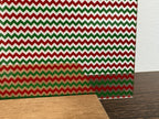PatternPly® Scattered Micro Red and Green Chevron sheet showing the pattern