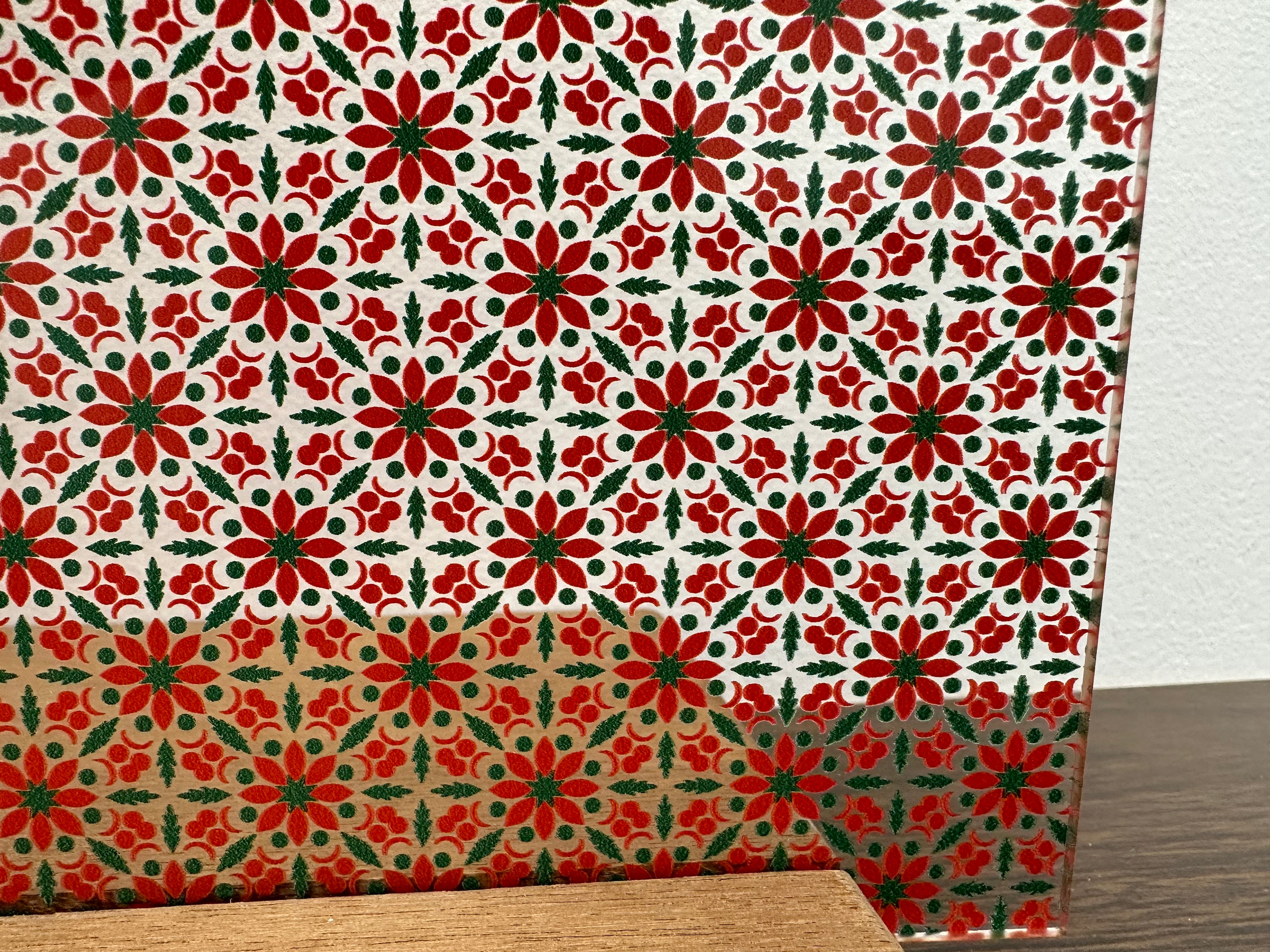PatternPly® Scattered Poinsettia Mandala sheet showing the pattern