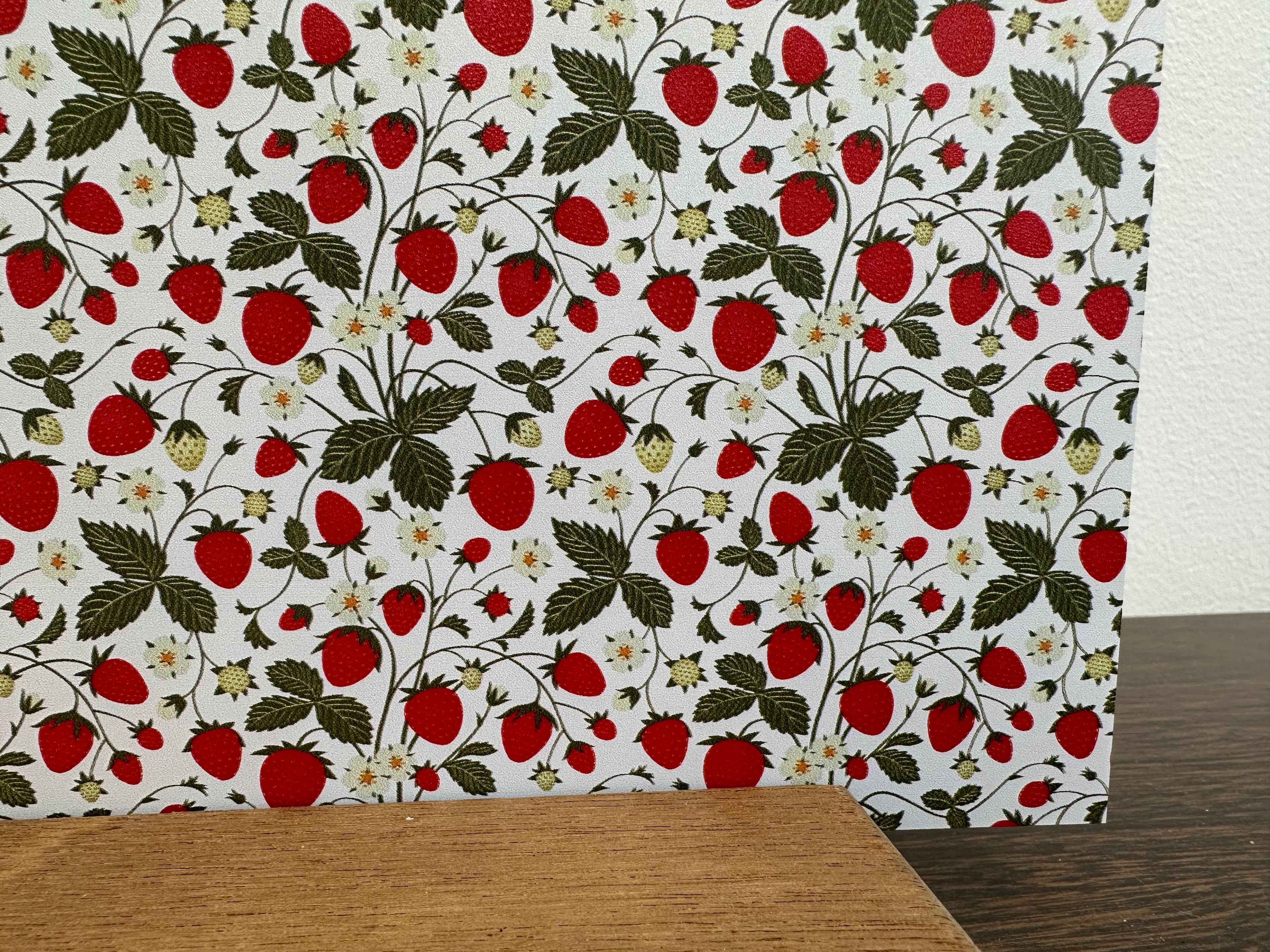 PatternPly® Full Coverage Strawberry Plants sheet showing the pattern