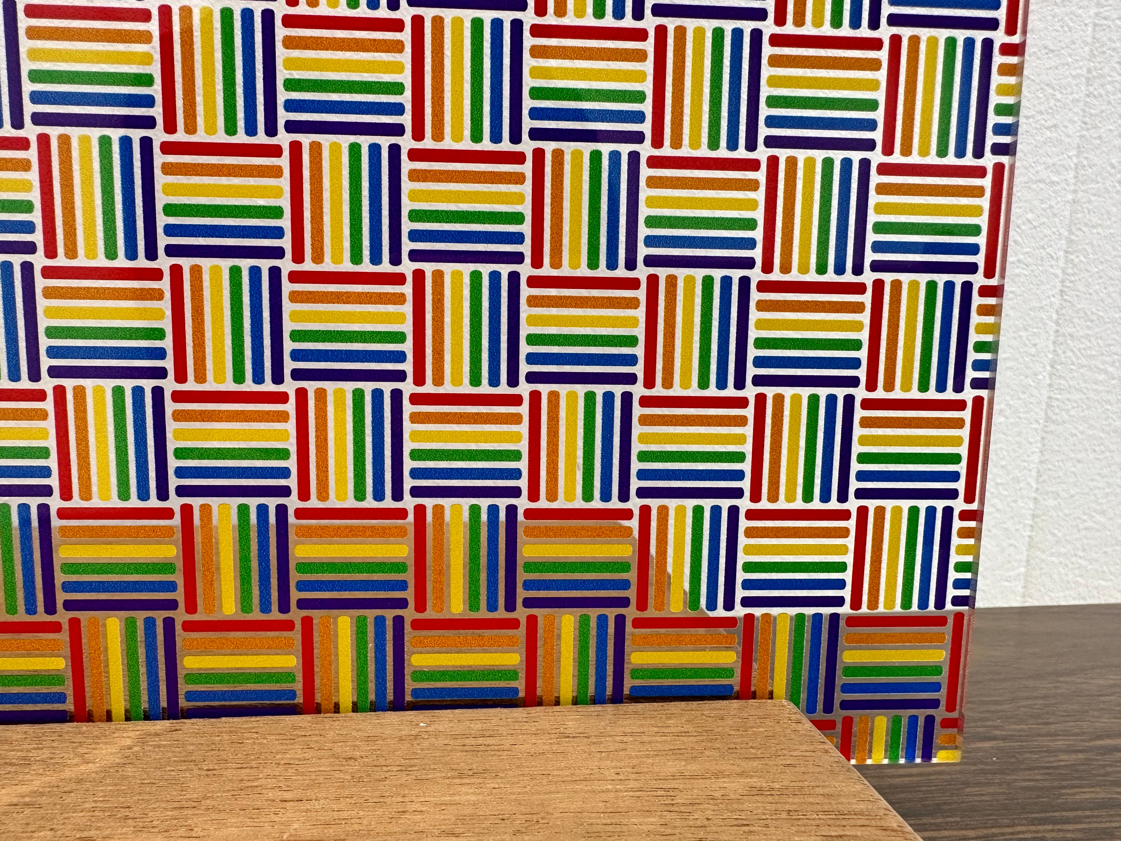 PatternPly® Scattered Rainbow Stripe Boxes sheet showing the pattern