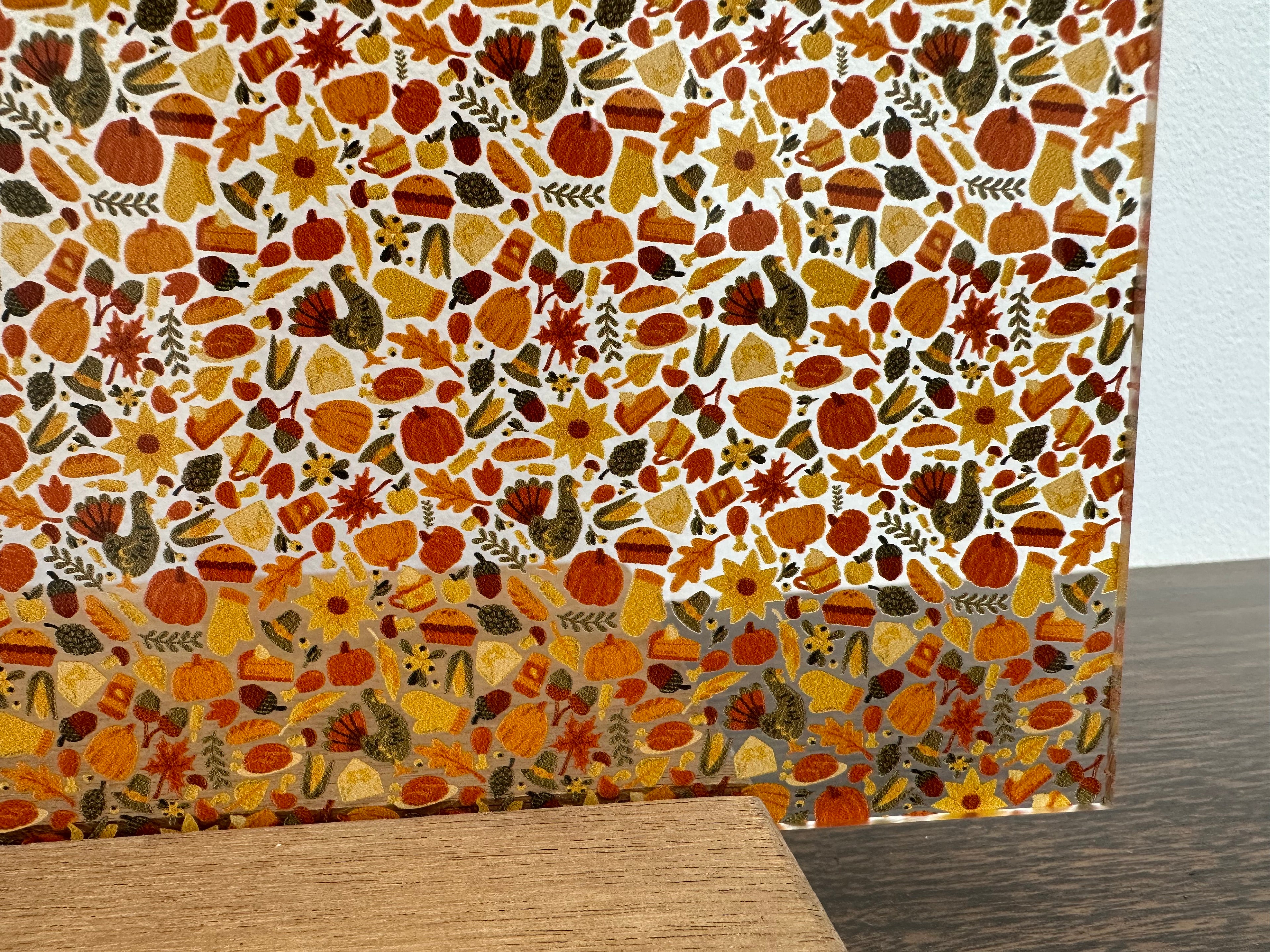 PatternPly® Scattered Thanksgiving Symbols sheet showing the pattern