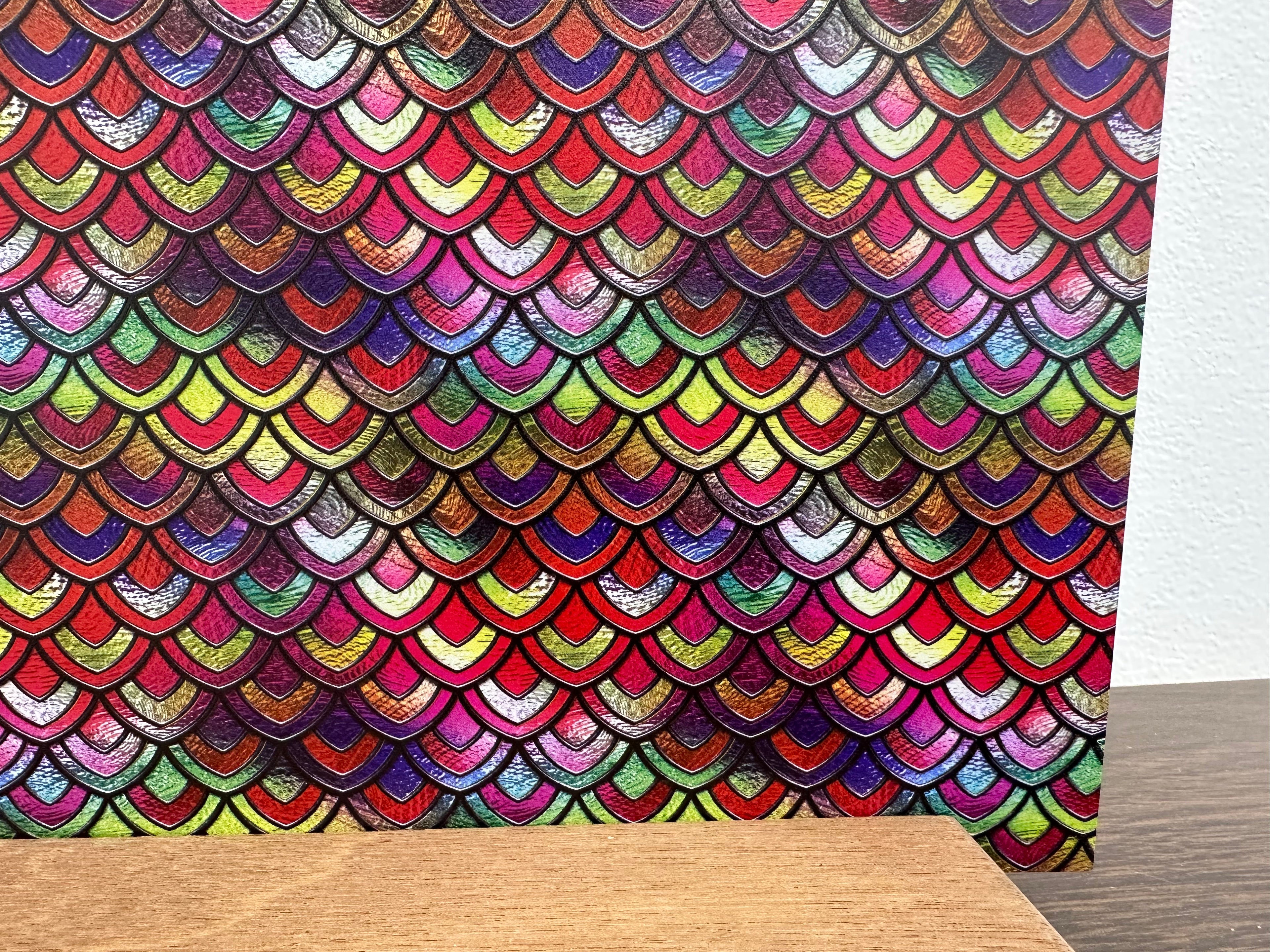 PatternPly® Full Coverage Scalloped Stained Glass sheet showing the pattern