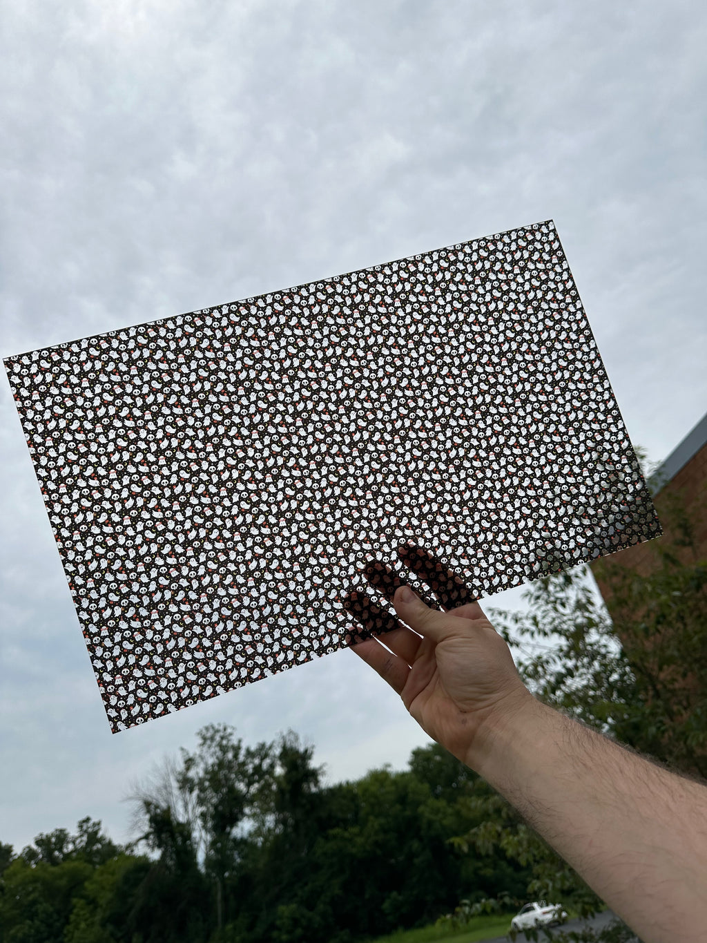 PatternPly® Transparent Friendly Ghosts sheet showing the pattern