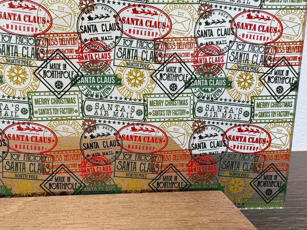 PatternPly® Scattered Santa Mail sheet showing the pattern