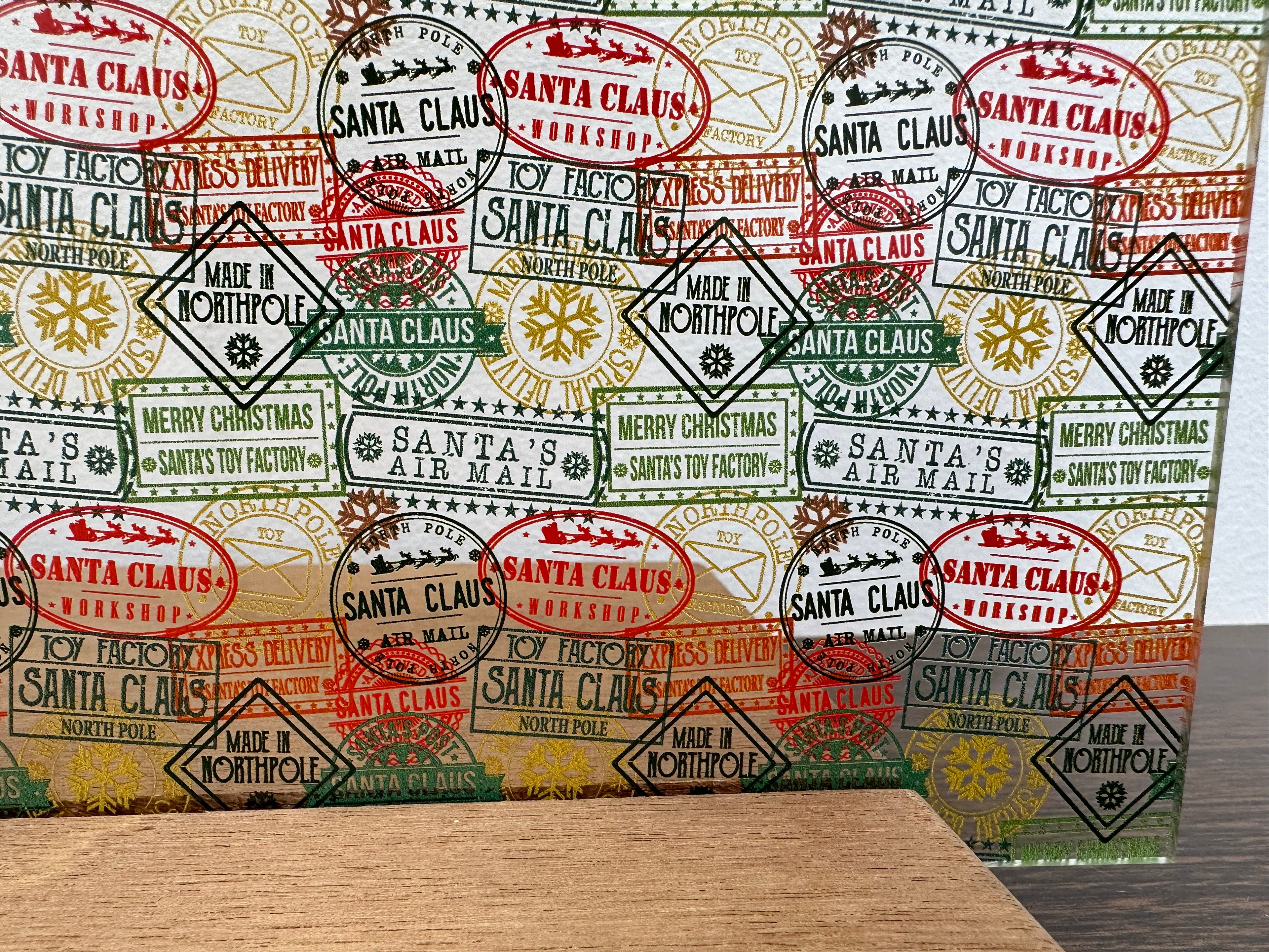 PatternPly® Scattered Santa Mail sheet showing the pattern