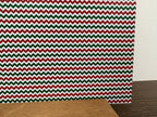 PatternPly® Full Coverage Micro Red and Green Chevron sheet showing the pattern
