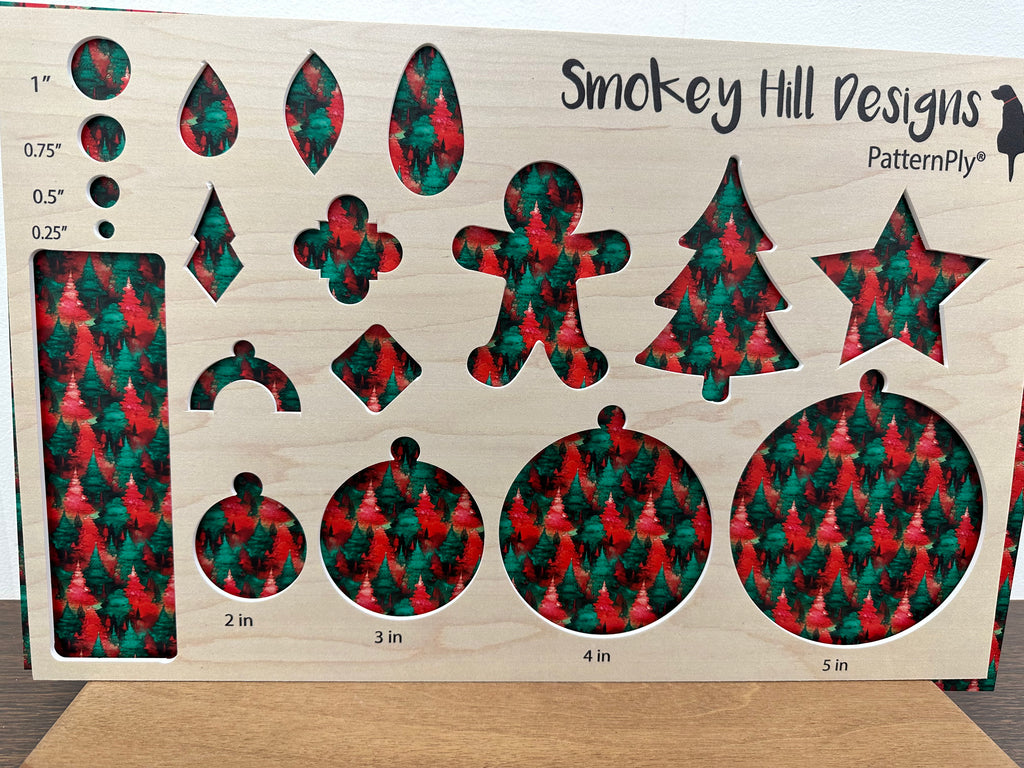 PatternPly® Full Coverage Red and Green Watercolor Trees product photo 2