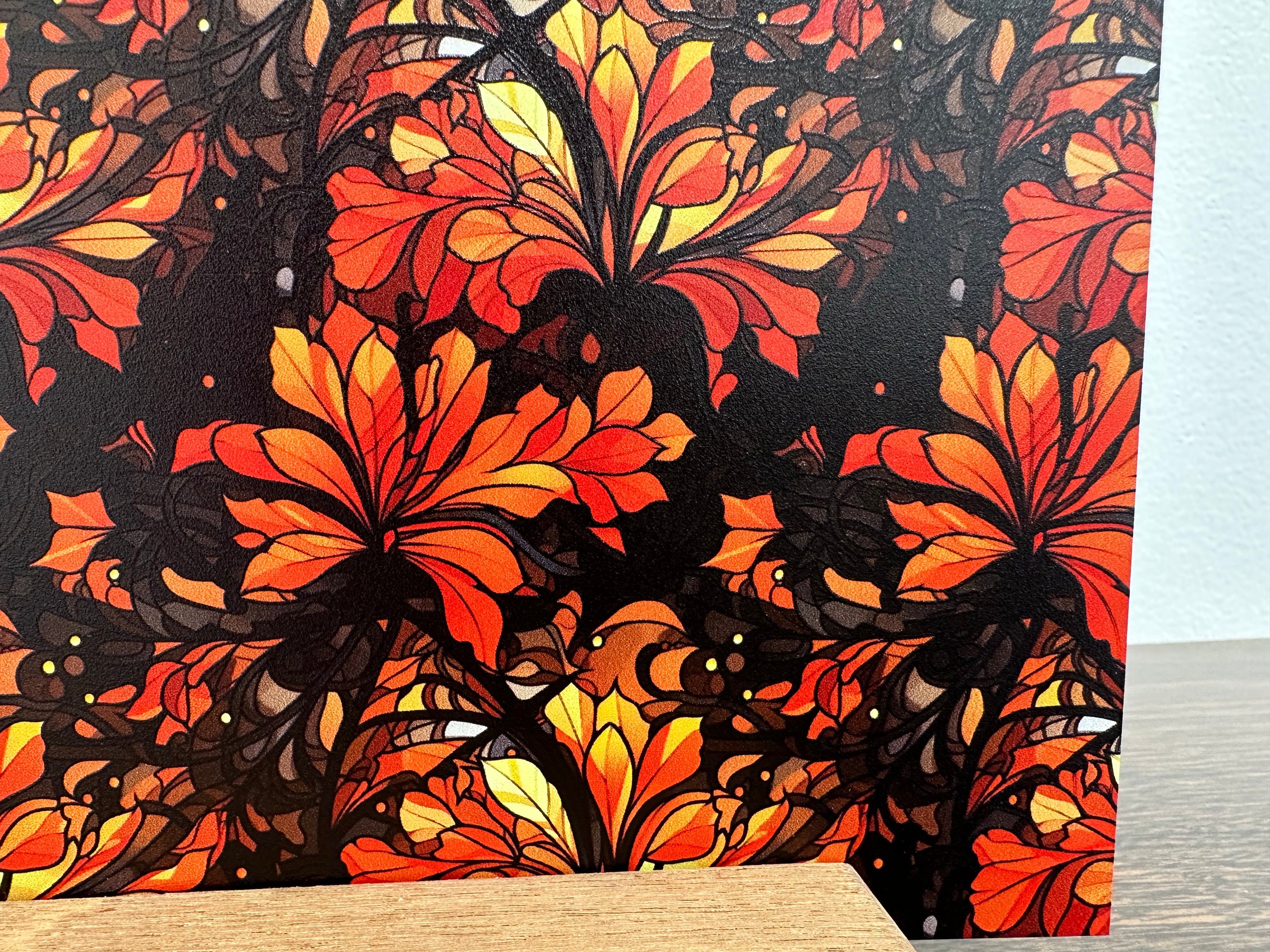 PatternPly® Full Coverage Halloween Stained Glass Floral sheet showing the pattern